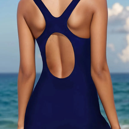 Cutout Back Wide Strap One-Piece Swimwear - Image 3