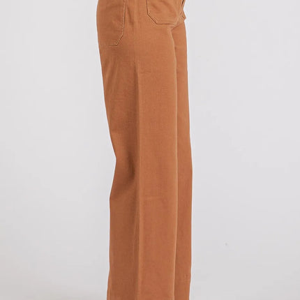 Mittoshop Twill Patch Pocket High Rise Wide Leg Pants - Image 2