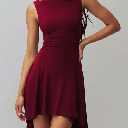High-Low Round Neck Sleeveless Dress - Image 10