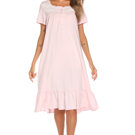 Lace Detail Square Neck Lounge Dress - Image 3