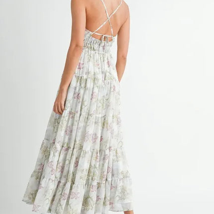 MABLE Floral Print Tiered Cami Maxi Dress - Image 5