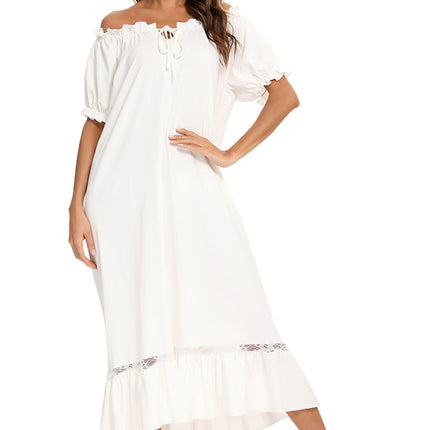 Lace Detail Short Sleeve Lounge Dress - Image 18