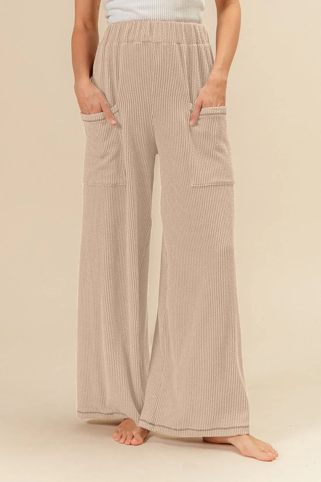 BiBi 2tone Cord Rib Waist Band Side Pocket Pants