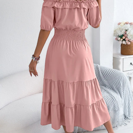Smocked Off-Shoulder Tiered Dress - Image 5
