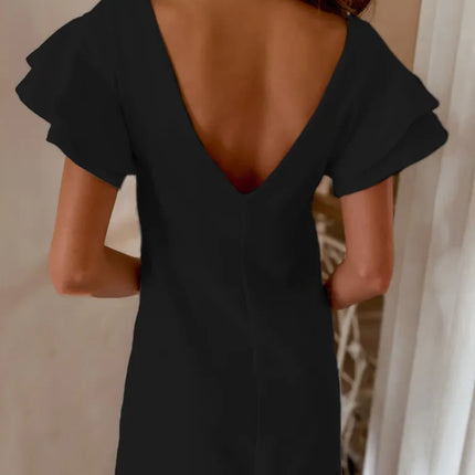 Ruffled Layered Short Sleeve Mini Dress - Image 20