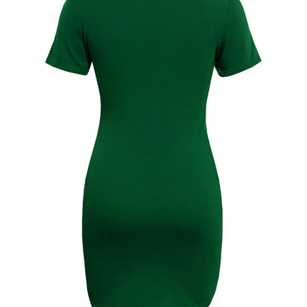 Round Neck Short Sleeve Mini Tee Dress - Image 16