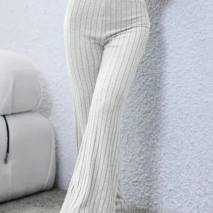 Basic Bae Full Size Ribbed High Waist Flare Pants - Image 21