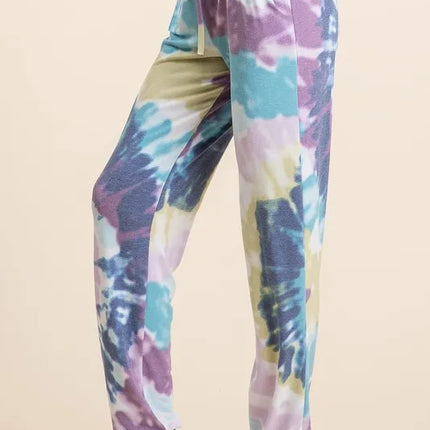 BiBi Tie Dye French Terry Casual Pants - Image 5