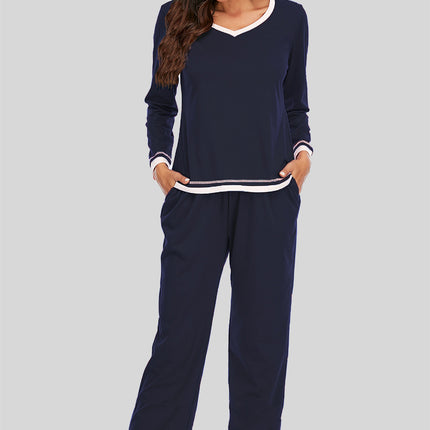 V-Neck Top and Pants Lounge Set - Image 7