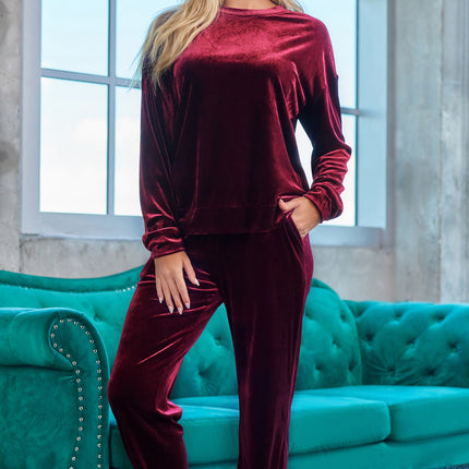 Long Sleeve Top and Pants Lounge Set - Image 1