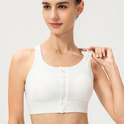 Zip-Up Round Neck Sports Bra - Image 10