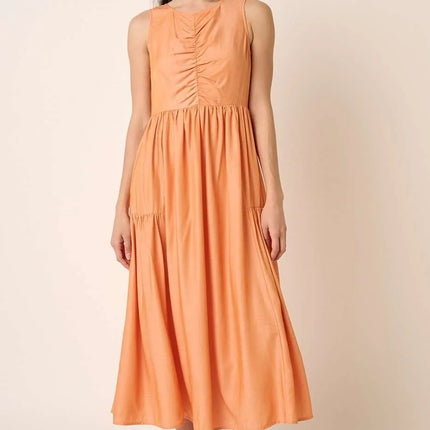 Mittoshop Ruched Detail Sleeveless Midi Dress - Image 3