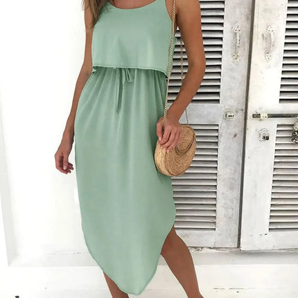 Tied Side Slit Midi Cami Dress - Image 4