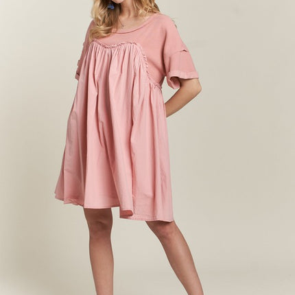 ADORA Round Neck Half Sleeve Babydoll Dress - Image 6