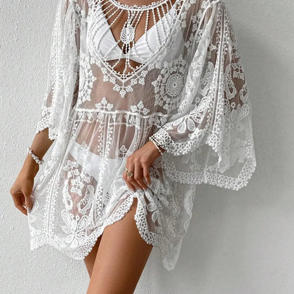 Lace Round Neck Cover-Up - Image 2