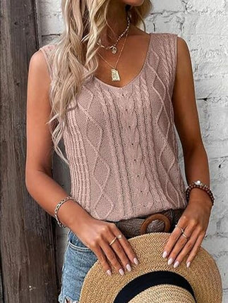 Cable-Knit V-Neck Sweater Vest - Image 4