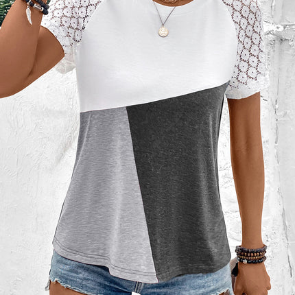 Ivy Lane Color Block Raglan Sleeve Round Neck Tee - Image 1