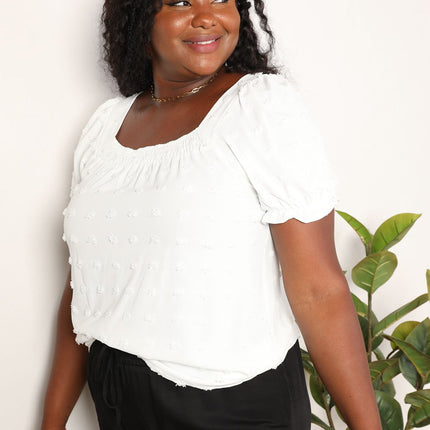 Mandy Swiss Dot Puff Sleeve Square Neck Blouse - Image 8