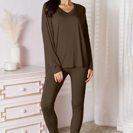 Basic Bae Bamboo Full Size V-Neck Long Sleeve Top and Pants Lounge Set - Image 9