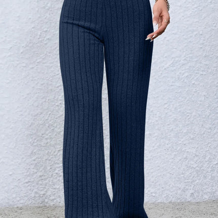 Basic Bae Full Size Ribbed High Waist Flare Pants - Image 10