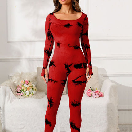 Scoop Neck Long Sleeve Active Jumpsuit - Image 13
