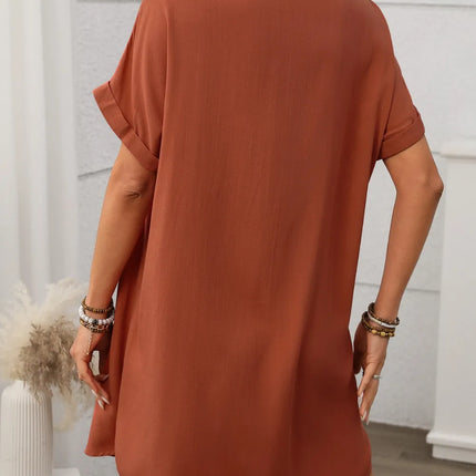 Button Down Short Sleeve Mini Dress - Image 6