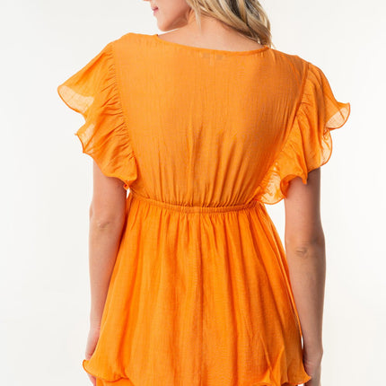 White Birch Full Size Short Sleeve Woven Layered Dress - Image 2