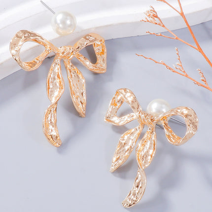 Synthetic Pearl Necklace, Bow Necklace and Bow Earrings Jewelry Set - Image 8