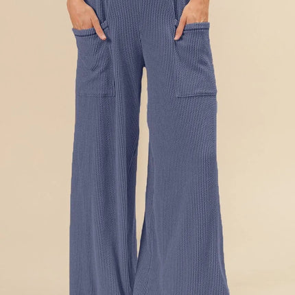 BiBi 2tone Cord Rib Waist Band Side Pocket Pants - Image 1