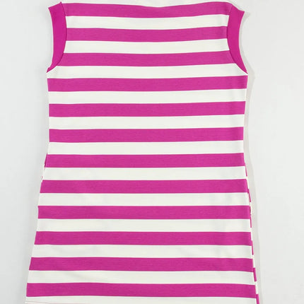 Stripe Cap Sleeve Pocketed Shift Tee Dress - Image 11