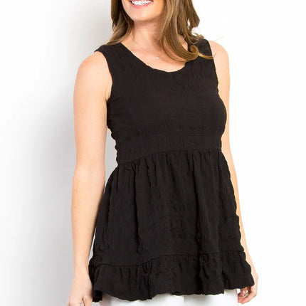 Be Stage Ruffled Sleeveless Babydoll Top - Image 3