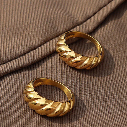 Ribbed Titanium Steel Ring - Image 7