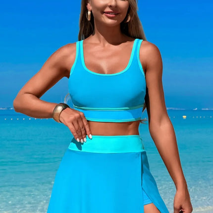 Scoop Neck Top and Skort Swim Set - Image 27
