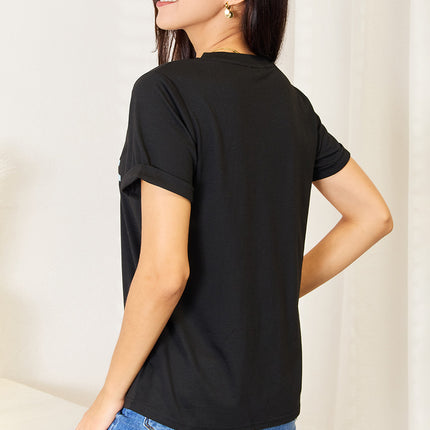 Simply Love Slogan Graphic Cuffed Sleeve T-Shirt - Image 3