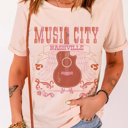 MUSIC CITY Cuffed Short Sleeve Tee - Image 1