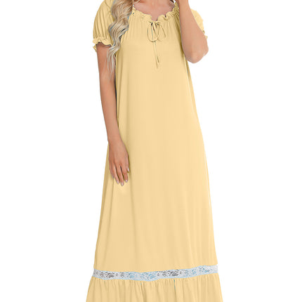 Lace Detail Short Sleeve Lounge Dress - Image 21