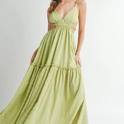 MABLE Cutout Waist Backless Maxi Dress - Image 1