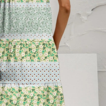 FAM-FAM Tiered Printed Round Neck Sleeveless Dress - Image 6