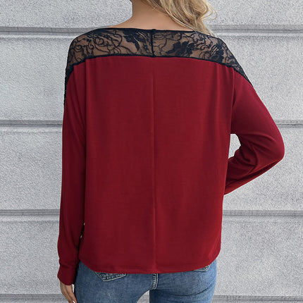 Ivy Lane Lace Long Sleeve Round Neck Tee - Image 12