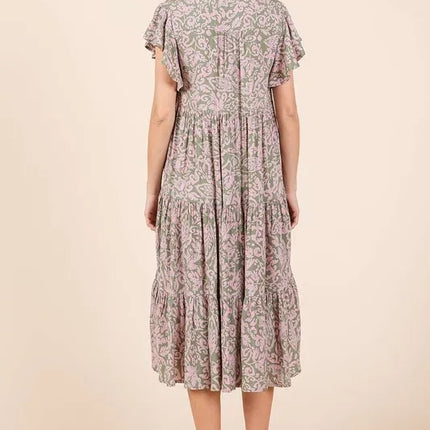 Mittoshop Abstract Print Ruffle Tier Midi Dress - Image 5