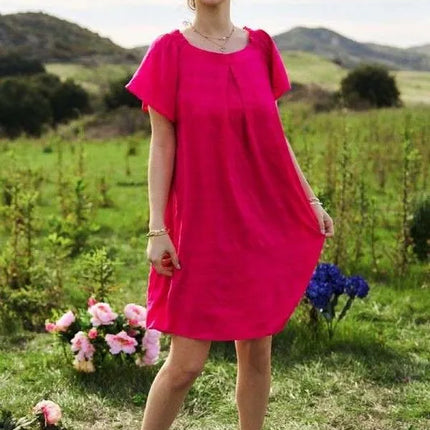 Davi & Dani Textured Ruffle Boat Neck Shift Dress - Image 6