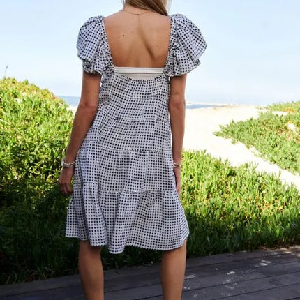 Davi & Dani Jacquard V-Neck Flutter Cap Sleeve Tiered Dress - Image 9