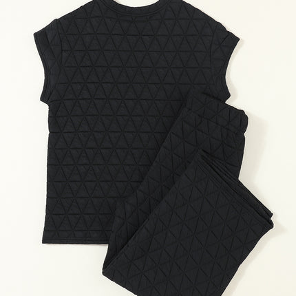 Short Sleeve Top and Pocketed Pants Lounge Set - Image 8