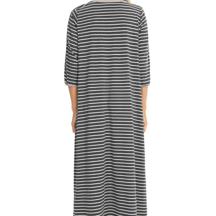 Round Neck Three-Quarter Sleeve Midi Night Dress - Image 9