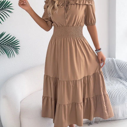 Smocked Off-Shoulder Tiered Dress - Image 14