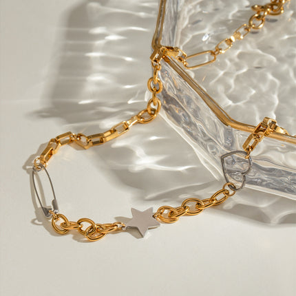 Stainless Steel Star Heart Necklace - Image 2