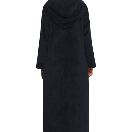 Zip Front Hooded Night Dress with Pockets - Image 2