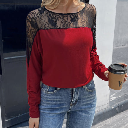 Ivy Lane Lace Long Sleeve Round Neck Tee - Image 9