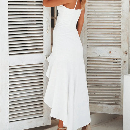 High-Low Ruffled Hem Midi Cami Dress - Image 8