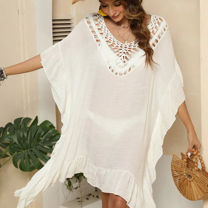 Cutout Ruffled Half Sleeve Cover-Up - Image 7